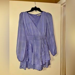 Purple and silver long sleeve jumpsuit